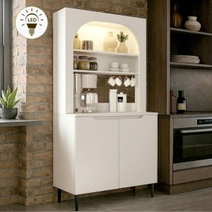 meg-GP042-0386,1-0 ΕΠΙΠΛΟ ΚΟΥΖΙΝΑΣ ΜΕ LED MELINTA 2 MEGAPAP ΧΡΩΜΑ ΛΕΥΚΟ 90X40X181,8ΕΚ.