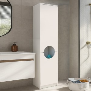 meg-GP042-0388,1-0 ΝΤΟΥΛΑΠΙ ΜΕ ΚΑΛΑΘΙ ΑΠΛΥΤΩΝ VERGA MEGAPAP ΧΡΩΜΑ ΛΕΥΚΟ 45X40X180ΕΚ.