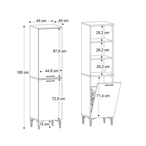 meg-GP042-0389,3-7 ΝΤΟΥΛΑΠΙ ΜΕ ΚΑΛΑΘΙ ΑΠΛΥΤΩΝ SINGA MEGAPAP ΧΡΩΜΑ SANDSTONE 45X40X180ΕΚ.