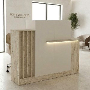 meg-GP042-0391,1-0 ΓΡΑΦΕΙΟ ΥΠΟΔΟΧΗΣ - RECEPTION DAYANA MEGAPAP ΜΕ LED ΧΡΩΜΑ TRAVERTINE - SANDSTONE 150X85,2X120ΕΚ.