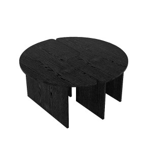 meg-GP042-0394,1-7 ΤΡΑΠΕΖΑΚΙ ΣΑΛΟΝΙΟΥ ΣΕΤ 2 ΤΜΧ DORENA MEGAPAP ΧΡΩΜΑ SENCRON BLACK Ø90X41,7ΕΚ.