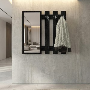 meg-GP042-0395,2-1 ΚΡΕΜΑΣΤΡΑ ΤΟΙΧΟΥ ΜΕ ΚΑΘΡΕΠΤΗ FOLIN MEGAPAP ΧΡΩΜΑ SENCRON BLACK 90X4X90ΕΚ.