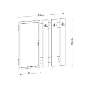 meg-GP042-0395,4-4 ΚΡΕΜΑΣΤΡΑ ΤΟΙΧΟΥ ΜΕ ΚΑΘΡΕΠΤΗ FOLIN MEGAPAP ΧΡΩΜΑ ΑΝΘΡΑΚΙ 90X4X90ΕΚ.