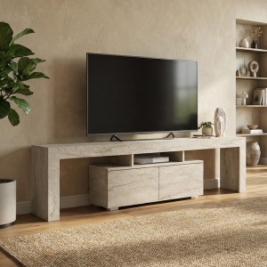 meg-GP042-0396,1-0 ΕΠΙΠΛΟ ΤΗΛΕΟΡΑΣΗΣ WOODRA MEGAPAP ΧΡΩΜΑ TRAVERTINE 180X31,3X50,2ΕΚ.