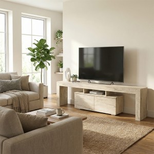 meg-GP042-0396,1-6 ΕΠΙΠΛΟ ΤΗΛΕΟΡΑΣΗΣ WOODRA MEGAPAP ΧΡΩΜΑ TRAVERTINE 180X31,3X50,2ΕΚ.