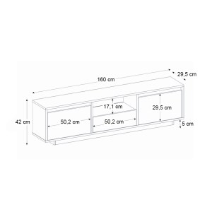 meg-GP042-0397,1-9 ΕΠΙΠΛΟ ΤΗΛΕΟΡΑΣΗΣ LUMBERA MEGAPAP ΧΡΩΜΑ TRAVERTINE 160X29,5X42ΕΚ.