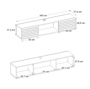 meg-GP042-0400,1-9 ΕΠΙΠΛΟ ΤΗΛΕΟΡΑΣΗΣ ΕΠΙΤΟΙΧΙΟ ELANO MEGAPAP ΧΡΩΜΑ ΜΑΥΡΟ - SEPET OAK 160X31,4X31,2ΕΚ.