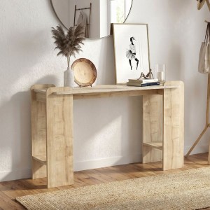 meg-GP042-0408,1-0 ΚΟΝΣΟΛΑ MENDOZA MEGAPAP ΧΡΩΜΑ SAPPHIRE OAK - TRAVERTINE 130,8X35X76,8ΕΚ.