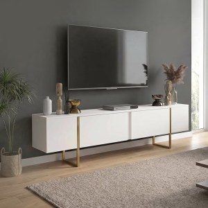 meg-GP042-0409,4-0 ΕΠΙΠΛΟ ΤΗΛΕΟΡΑΣΗΣ ORONTES MEGAPAP ΧΡΩΜΑ ΛΕΥΚΟ - ΧΡΥΣΟ 180X29,6X50ΕΚ.