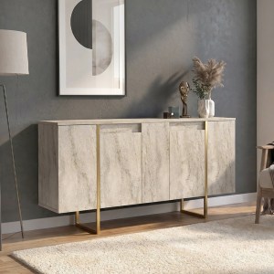 meg-GP042-0410,3-0 ΜΠΟΥΦΕΣ ORONTES MEGAPAP ΧΡΩΜΑ TRAVERTINE - ΧΡΥΣΟ 160X35,2X80ΕΚ.