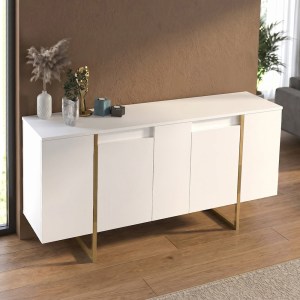 meg-GP042-0410,4-2 ΜΠΟΥΦΕΣ ORONTES MEGAPAP ΧΡΩΜΑ ΛΕΥΚΟ - ΧΡΥΣΟ 160X35,2X80ΕΚ.