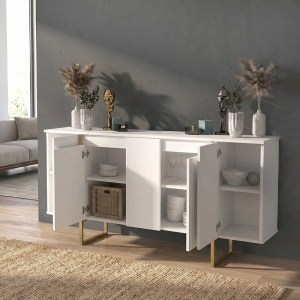 meg-GP042-0410,4-5 ΜΠΟΥΦΕΣ ORONTES MEGAPAP ΧΡΩΜΑ ΛΕΥΚΟ - ΧΡΥΣΟ 160X35,2X80ΕΚ.