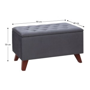 meg-GP043-0101,1-5 ΣΚΑΜΠΩ - ΤΑΜΠΟΥΡΕ LOTUS MEGAPAP ΒΕΛΟΥΔΙΝΟ ΧΡΩΜΑ ΑΝΘΡΑΚΙ 90X40X50ΕΚ.
