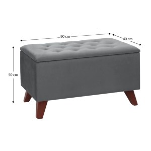meg-GP043-0101,2-5 ΣΚΑΜΠΩ - ΤΑΜΠΟΥΡΕ LOTUS MEGAPAP ΒΕΛΟΥΔΙΝΟ ΧΡΩΜΑ ΓΚΡΙ 90X40X50ΕΚ.