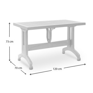 meg-GP046-0002,3-6 ΤΡΑΠΕΖΙ ΠΟΛΥΠΡΟΠΥΛΕΝΙΟΥ CALLAN MEGAPAP ΧΡΩΜΑ ΛΕΥΚΟ 120X70X73ΕΚ.