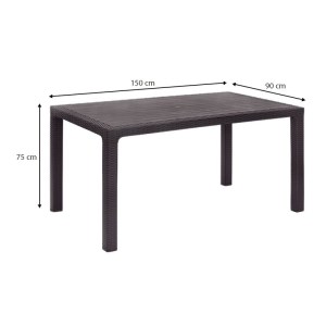 meg-GP046-0013,1-5 ΤΡΑΠΕΖΙ ΠΟΛΥΠΡΟΠΥΛΕΝΙΟΥ KALAN MEGAPAP ΧΡΩΜΑ ΚΑΦΕ 150X90X75ΕΚ.
