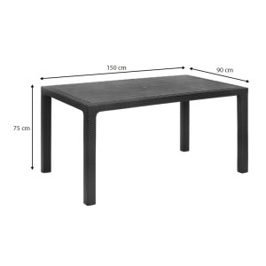 meg-GP046-0013,2-5 ΤΡΑΠΕΖΙ ΠΟΛΥΠΡΟΠΥΛΕΝΙΟΥ KALAN MEGAPAP ΧΡΩΜΑ ΑΝΘΡΑΚΙ 150X90X75ΕΚ.