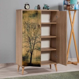 meg-GP052-0004,4-1 ΠΑΠΟΥΤΣΟΘΗΚΗ - ΝΤΟΥΛΑΠΙ SOHO MEGAPAP ΧΡΩΜΑ SONOMA 80X36X127ΕΚ.