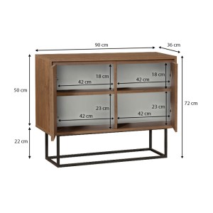 meg-GP052-0009,1-3 ΚΟΝΣΟΛΑ - ΜΠΟΥΦΕΣ AMEDEO MEGAPAP ΧΡΩΜΑ ΚΑΡΥΔΙ 90X36X72ΕΚ.