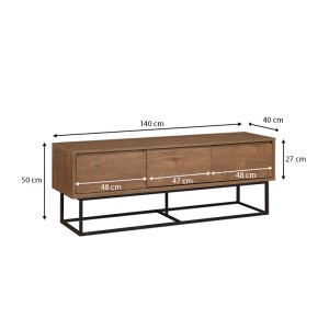 meg-GP052-0014,1-4 ΕΠΙΠΛΟ ΤΗΛΕΟΡΑΣΗΣ AMEDEO MEGAPAP ΑΠΟ ΜΕΛΑΜΙΝΗ ΧΡΩΜΑ ΚΑΡΥΔΙ 140X40X50ΕΚ.