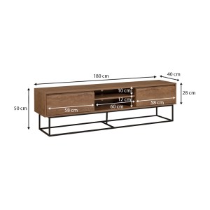 meg-GP052-0015,1-4 ΕΠΙΠΛΟ ΤΗΛΕΟΡΑΣΗΣ AMEDEO MEGAPAP ΑΠΟ ΜΕΛΑΜΙΝΗ ΧΡΩΜΑ ΚΑΡΥΔΙ 180X40X50ΕΚ.