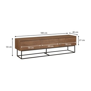 meg-GP052-0016,1-4 ΕΠΙΠΛΟ ΤΗΛΕΟΡΑΣΗΣ AMEDEO MEGAPAP ΑΠΟ ΜΕΛΑΜΙΝΗ ΧΡΩΜΑ ΚΑΡΥΔΙ 180X40X50ΕΚ.