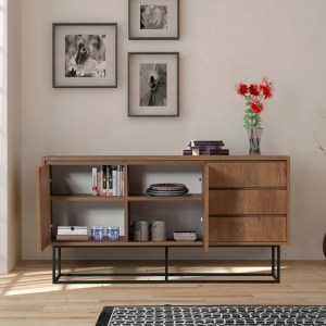 meg-GP052-0018,1-1 ΜΠΟΥΦΕΣ AMEDEO MEGAPAP ΑΠΟ ΜΕΛΑΜΙΝΗ ΧΡΩΜΑ ΚΑΡΥΔΙ 140X36X72ΕΚ.