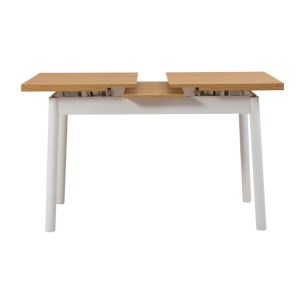 meg-GP052-0034,3-2 ΤΡΑΠΕΖΙ JEMMY MEGAPAP ΕΠΕΚΤΕΙΝΟΜΕΝΟ ΧΡΩΜΑ ΦΥΣΙΚΟ - ΛΕΥΚΟ 120/153X75X77ΕΚ.