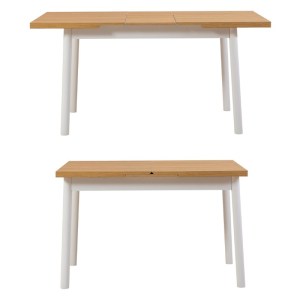 meg-GP052-0034,3-4 ΤΡΑΠΕΖΙ JEMMY MEGAPAP ΕΠΕΚΤΕΙΝΟΜΕΝΟ ΧΡΩΜΑ ΦΥΣΙΚΟ - ΛΕΥΚΟ 120/153X75X77ΕΚ.