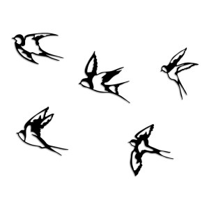 meg-GP052-0091-0 ΔΙΑΚΟΣΜΗΤΙΚΟ ΤΟΙΧΟΥ SWALLOWS MEGAPAP 5 ΤΜΧ ΜΕΤΑΛΛΙΚΟ ΧΡΩΜΑ ΜΑΥΡΟ 19X19ΕΚ.