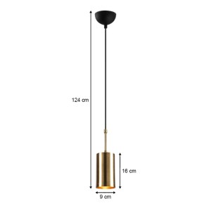 meg-GP052-0107,1-2 ΦΩΤΙΣΤΙΚΟ ΟΡΟΦΗΣ KEM MEGAPAP E27 ΜΕΤΑΛΛΙΚΟ ΜΟΝΟΦΩΤΟ ΧΡΩΜΑ ΧΡΥΣΟ Φ9X124ΕΚ.