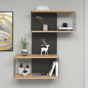 meg-GP052-0113,1-1 ΡΑΦΙΕΡΑ ΤΟΙΧΟΥ DESTAN MEGAPAP ΧΡΩΜΑ ΑΝΘΡΑΚΙ - ΦΥΣΙΚΟ ΟΞΙΑΣ 65X19X96ΕΚ.