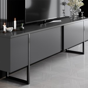 meg-GP052-0117,1-3 ΕΠΙΠΛΟ ΤΗΛΕΟΡΑΣΗΣ LUXE MEGAPAP ΧΡΩΜΑ ΑΝΘΡΑΚΙ 180X30X50ΕΚ.