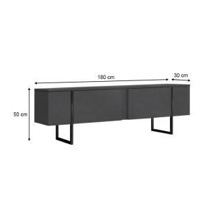 meg-GP052-0117,1-6 ΕΠΙΠΛΟ ΤΗΛΕΟΡΑΣΗΣ LUXE MEGAPAP ΧΡΩΜΑ ΑΝΘΡΑΚΙ 180X30X50ΕΚ.