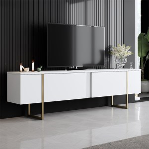 meg-GP052-0117,3-1 ΕΠΙΠΛΟ ΤΗΛΕΟΡΑΣΗΣ LUXE MEGAPAP ΧΡΩΜΑ ΛΕΥΚΟ - ΧΡΥΣΟ 180X30X50ΕΚ.