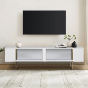 meg-GP052-0117,3-3 ΕΠΙΠΛΟ ΤΗΛΕΟΡΑΣΗΣ LUXE MEGAPAP ΧΡΩΜΑ ΛΕΥΚΟ - ΧΡΥΣΟ 180X30X50ΕΚ.