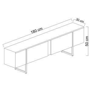 meg-GP052-0117,4-4 ΕΠΙΠΛΟ ΤΗΛΕΟΡΑΣΗΣ LUXE MEGAPAP ΧΡΩΜΑ TRAVERTINE - ΧΡΥΣΟ 180X30X50ΕΚ.