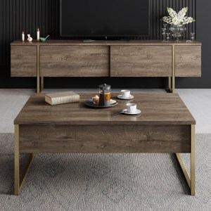 meg-GP052-0117,6-2 ΕΠΙΠΛΟ ΤΗΛΕΟΡΑΣΗΣ LUXE MEGAPAP ΧΡΩΜΑ ΚΑΡΥΔΙ - ΧΡΥΣΟ 180X30X50ΕΚ.