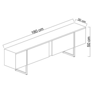 meg-GP052-0117,6-6 ΕΠΙΠΛΟ ΤΗΛΕΟΡΑΣΗΣ LUXE MEGAPAP ΧΡΩΜΑ ΚΑΡΥΔΙ - ΧΡΥΣΟ 180X30X50ΕΚ.
