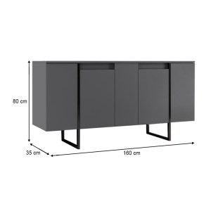 meg-GP052-0118,1-4 ΜΠΟΥΦΕΣ LUXE MEGAPAP ΧΡΩΜΑ ΑΝΘΡΑΚΙ 160X35X80ΕΚ.