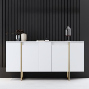 meg-GP052-0118,3-1 ΜΠΟΥΦΕΣ LUXE MEGAPAP ΧΡΩΜΑ ΛΕΥΚΟ - ΧΡΥΣΟ 160X35X80ΕΚ.