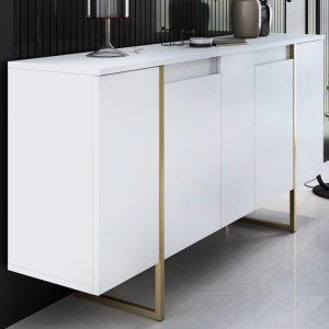meg-GP052-0118,3-3 ΜΠΟΥΦΕΣ LUXE MEGAPAP ΧΡΩΜΑ ΛΕΥΚΟ - ΧΡΥΣΟ 160X35X80ΕΚ.