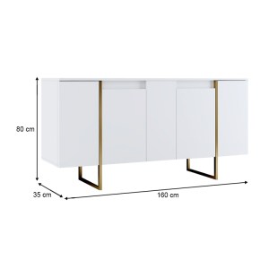 meg-GP052-0118,3-4 ΜΠΟΥΦΕΣ LUXE MEGAPAP ΧΡΩΜΑ ΛΕΥΚΟ - ΧΡΥΣΟ 160X35X80ΕΚ.