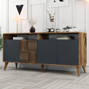 meg-GP052-0119,2-0 ΜΠΟΥΦΕΣ MILAN MEGAPAP ΧΡΩΜΑ ΚΑΡΥΔΙ - ΑΝΘΡΑΚΙ 180X35X78,6ΕΚ.