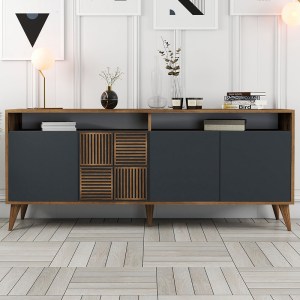 meg-GP052-0119,2-2 ΜΠΟΥΦΕΣ MILAN MEGAPAP ΧΡΩΜΑ ΚΑΡΥΔΙ - ΑΝΘΡΑΚΙ 180X35X78,6ΕΚ.
