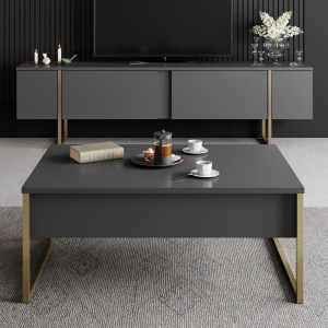 meg-GP052-0128,2-2 ΤΡΑΠΕΖΑΚΙ ΣΑΛΟΝΙΟΥ LUXE MEGAPAP ΧΡΩΜΑ ΑΝΘΡΑΚΙ - ΧΡΥΣΟ 90X60X40ΕΚ.