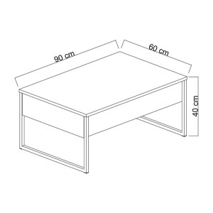 meg-GP052-0128,2-4 ΤΡΑΠΕΖΑΚΙ ΣΑΛΟΝΙΟΥ LUXE MEGAPAP ΧΡΩΜΑ ΑΝΘΡΑΚΙ - ΧΡΥΣΟ 90X60X40ΕΚ.