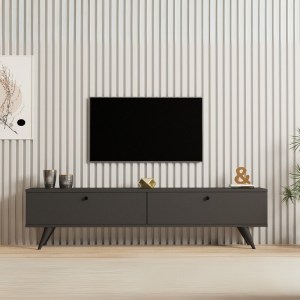 meg-GP052-0135,1-0 ΕΠΙΠΛΟ ΤΗΛΕΟΡΑΣΗΣ PARIS MEGAPAP ΧΡΩΜΑ ΑΝΘΡΑΚΙ 160X25X35ΕΚ.