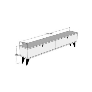 meg-GP052-0135,1-3 ΕΠΙΠΛΟ ΤΗΛΕΟΡΑΣΗΣ PARIS MEGAPAP ΧΡΩΜΑ ΑΝΘΡΑΚΙ 160X25X35ΕΚ.