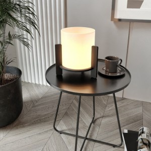 meg-GP052-0137,1-2 ΦΩΤΙΣΤΙΚΟ ΕΠΙΤΡΑΠΕΖΙΟ PINE MEGAPAP E27 MDF - ΥΦΑΣΜΑ PVC ΧΡΩΜΑ ΜΑΥΡΟ - ΚΡΕΜ Ø20X20ΕΚ.